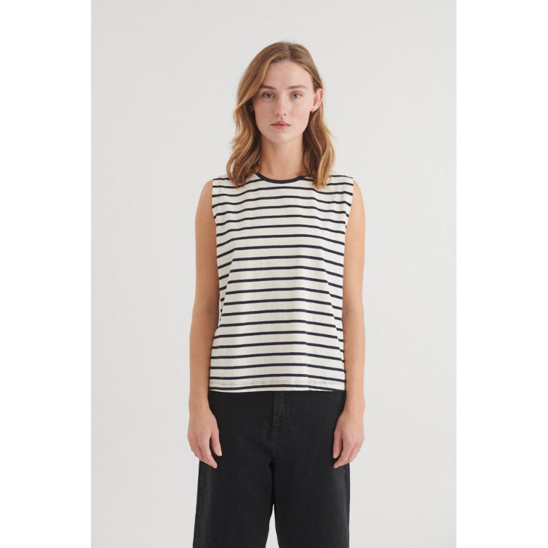 Raja - Tank top - Whisper white/ Sky captain - Nordic Home Living