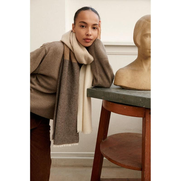 Scarf - Sena - Brown/Natur/offWhite | Basic Apparel - Nordic Home Living