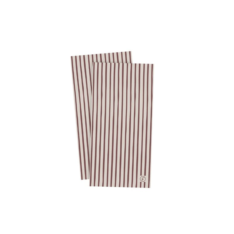 Servietter - papir - rød/hvid strib - Nordic Home Living