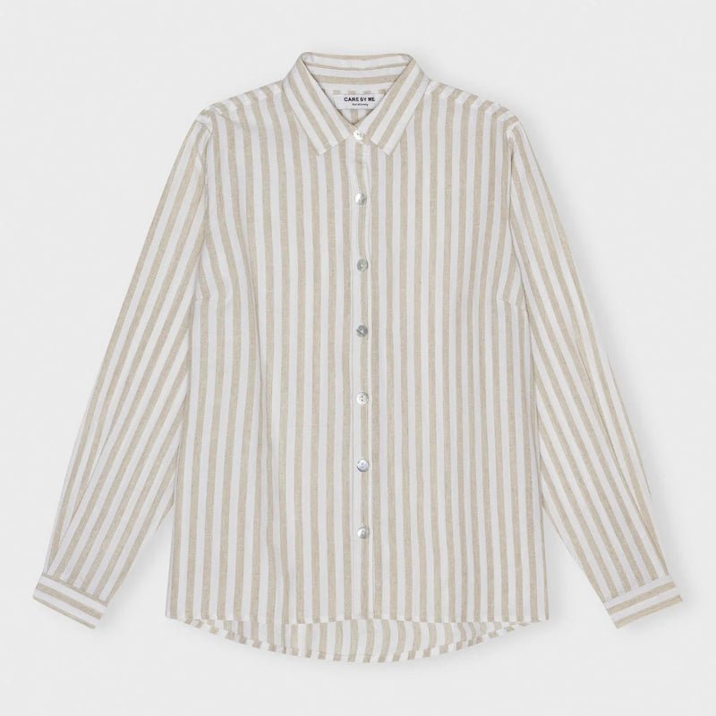 Shirt - Cecilie - nature/ white stripe - Nordic Home Living