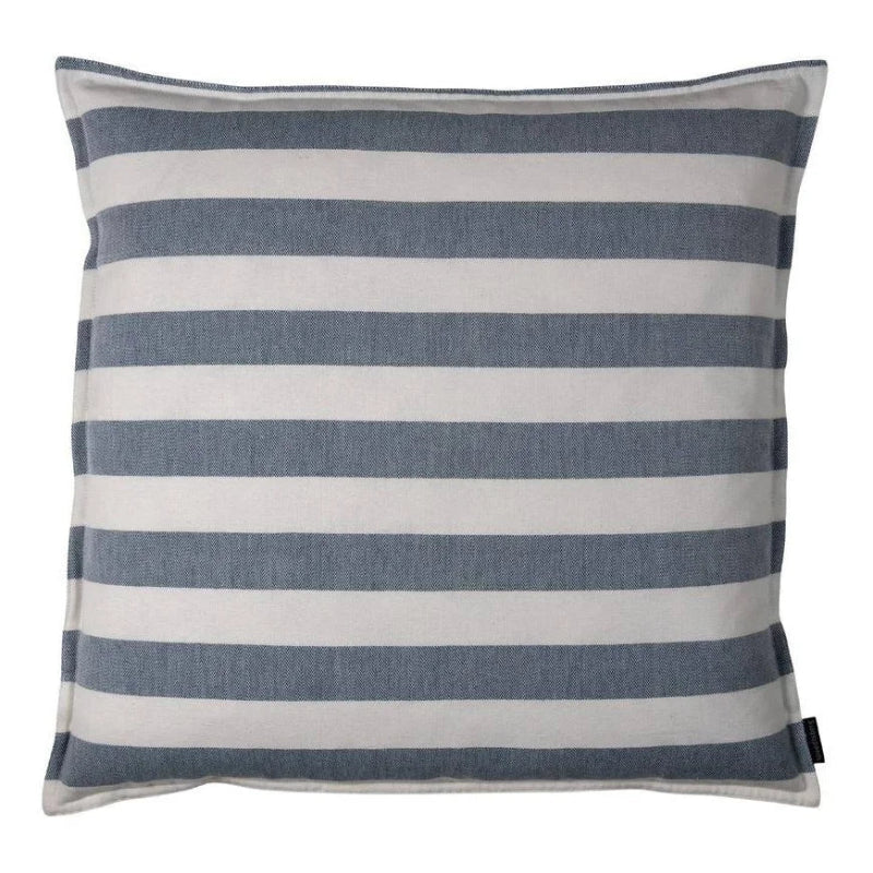 Pude m/fyld 50x50cm bomuld - Dark Blue/white