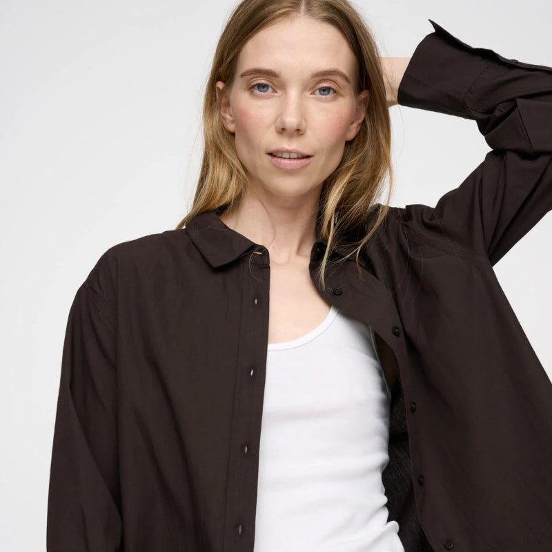 Skjorte - Clean - Dark Brown - Nordic Home Living