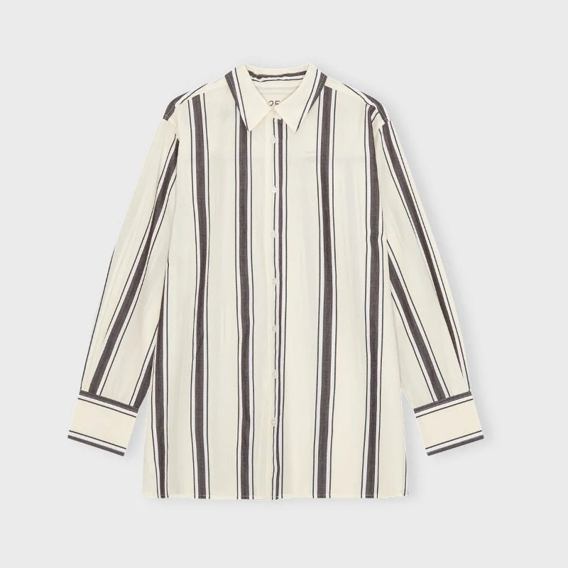 Skjorte - Clean - ecru / mørkebrun / hvid - Nordic Home Living