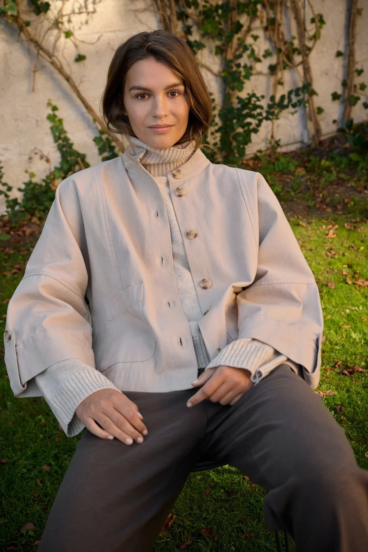 Skjortejakke - Bloom - Beige - Nordic Home Living