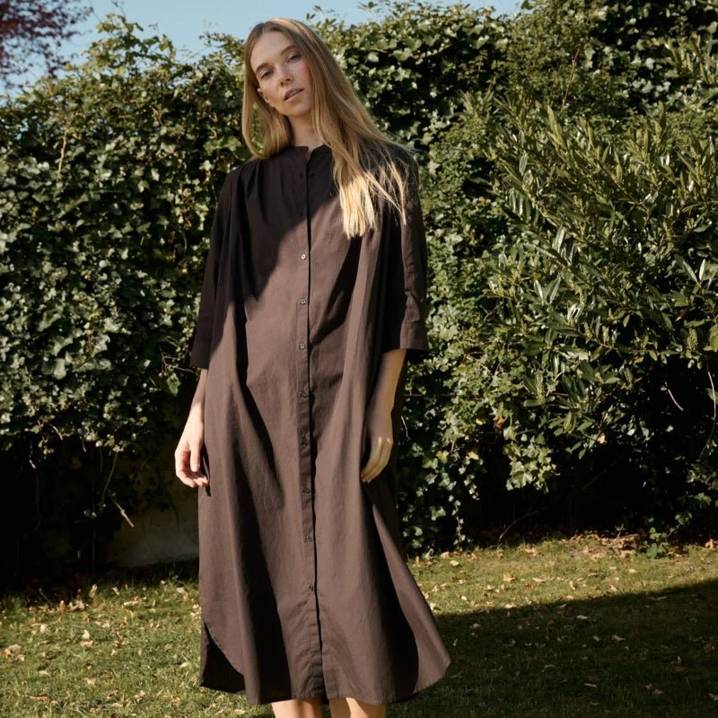 Skjortekjole - Laurella - Dark Brown - Nordic Home Living