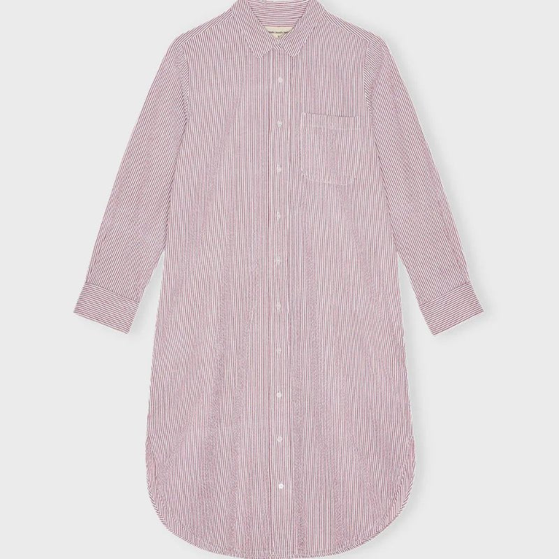 Skjortekjole - Reason - Hvid/magenta - Nordic Home Living