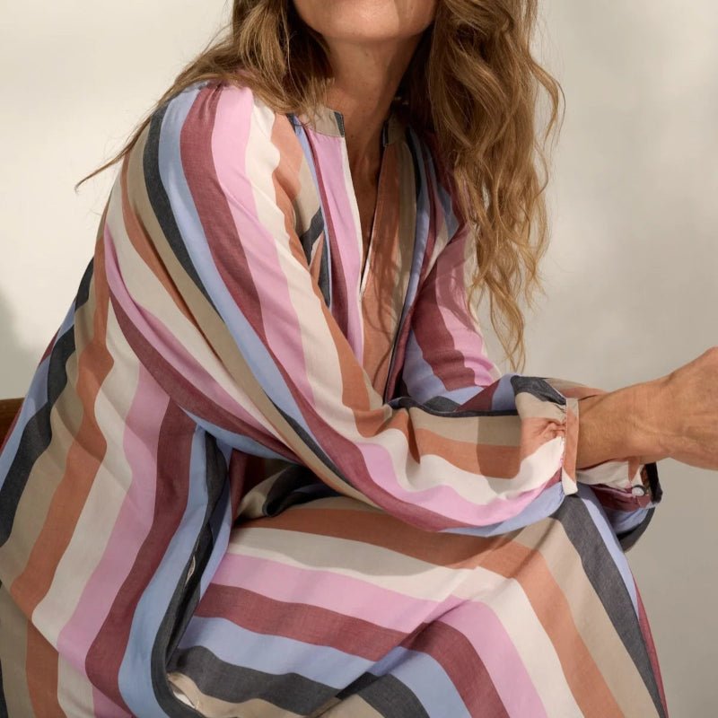 Skjortekjole - Sun dress - Silky stripe - Nordic Home Living