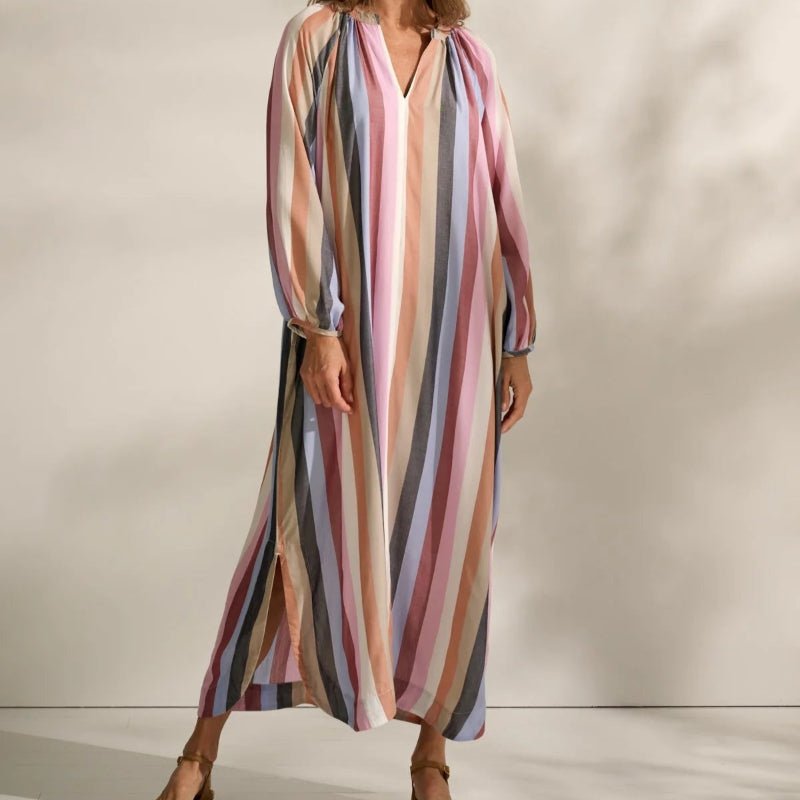Skjortekjole - Sun dress - Silky stripe - Nordic Home Living