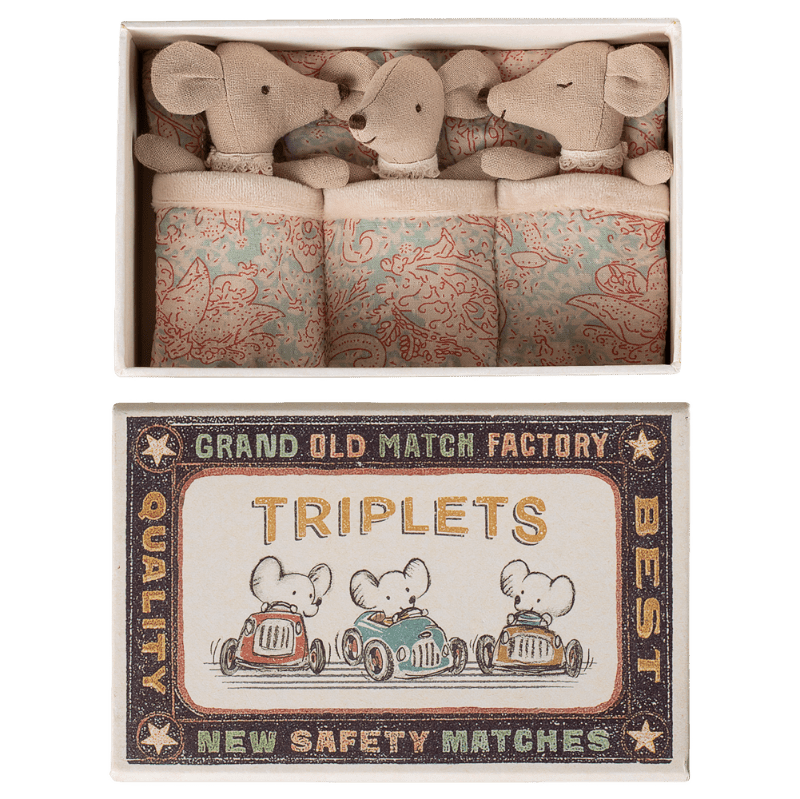 Trillinger - Baby mus i tændstikæske - tern - Nordic Home Living