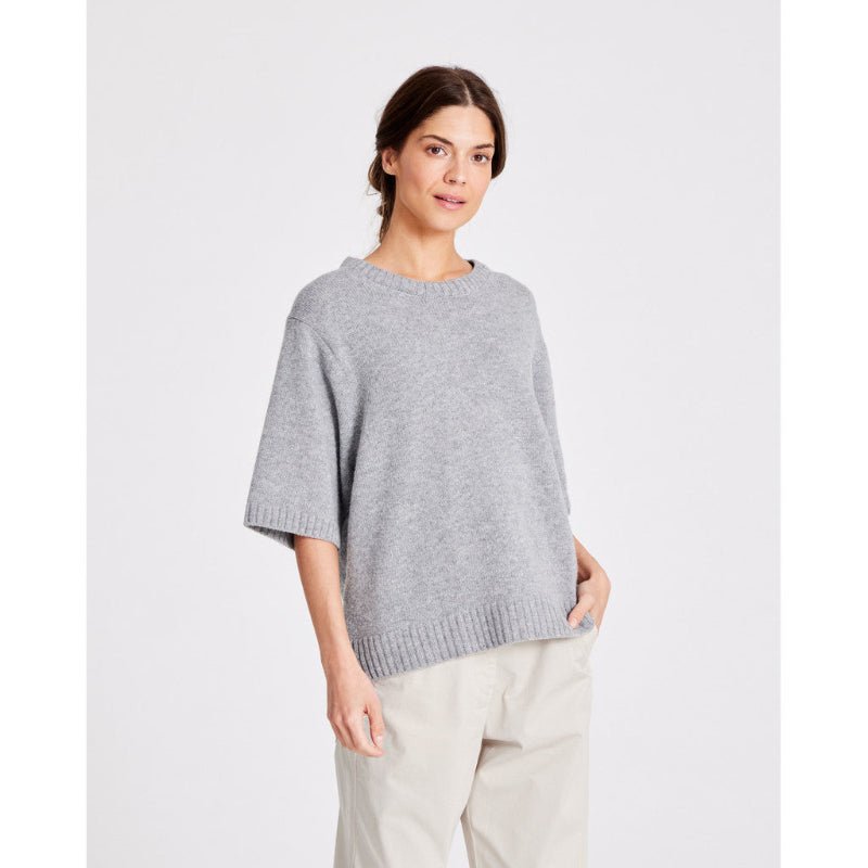 Tulle Strik - O - Neck - Grey Melange - Nordic Home Living