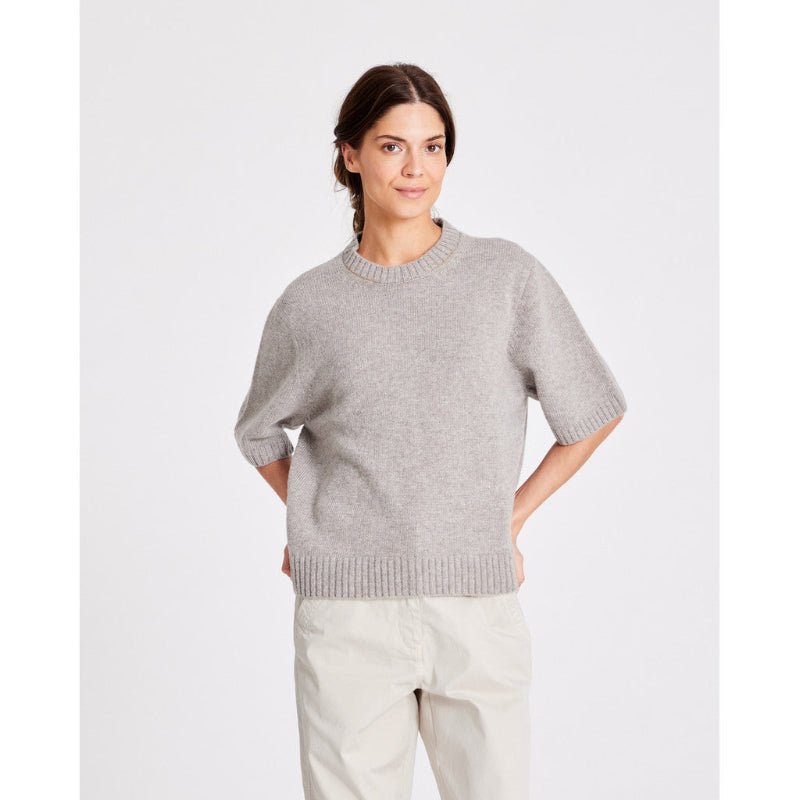 Tulle Strik - O - Neck - Stone grey - Nordic Home Living