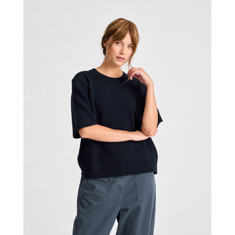 Tulle Strik - O-Neck - Midnight blue