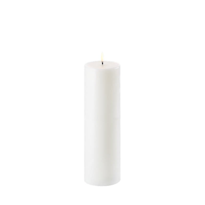 Søjlelys Glat  B7,8 x H25 cm - Nordisk hvid