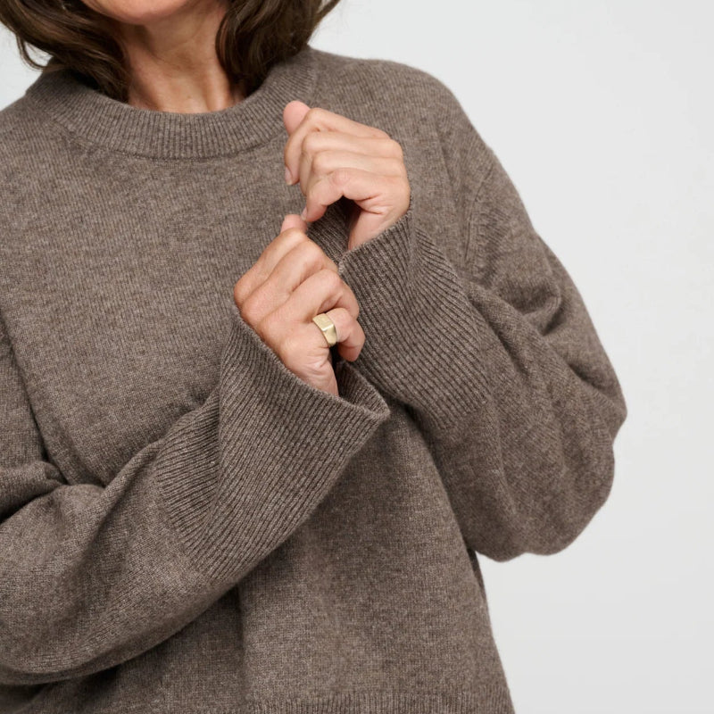 Vega knit Merino - Brown melange