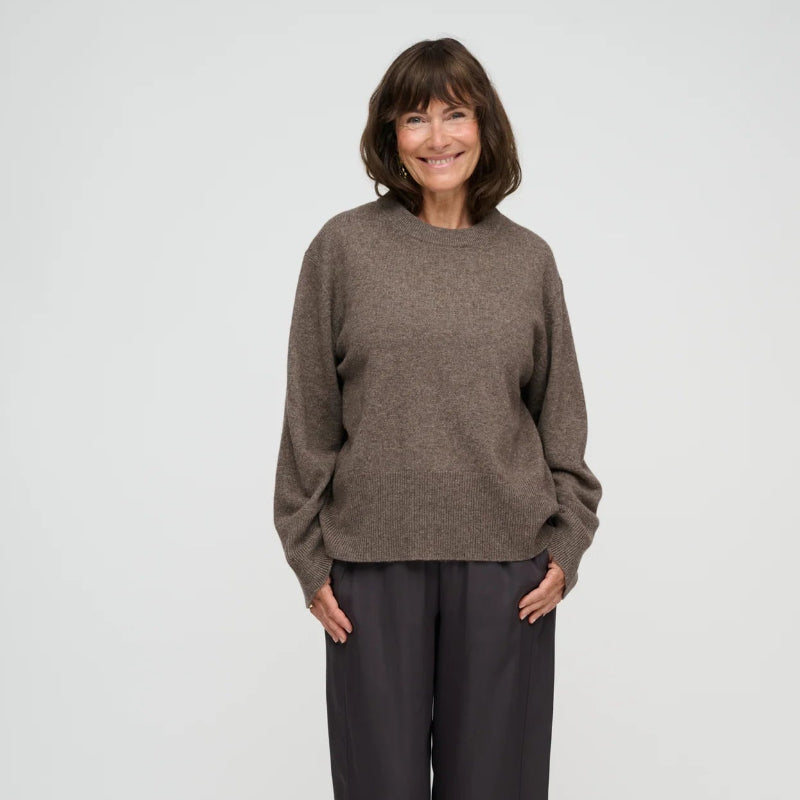 Vega knit Merino - Brown melange