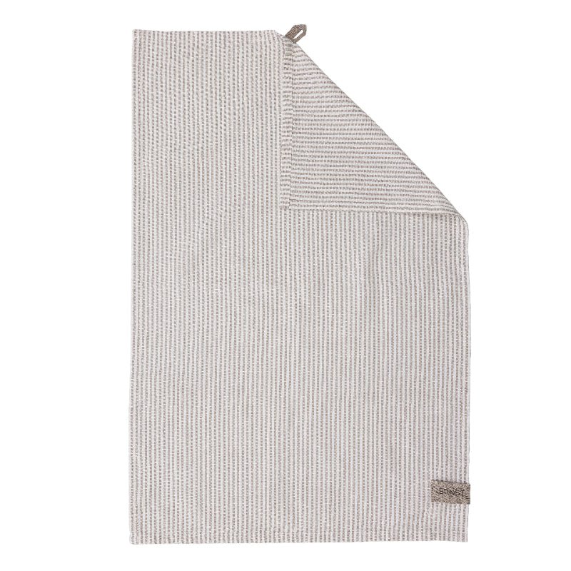 Viskestykke - Smalstribet - Beige/Hvid - Nordic Home Living