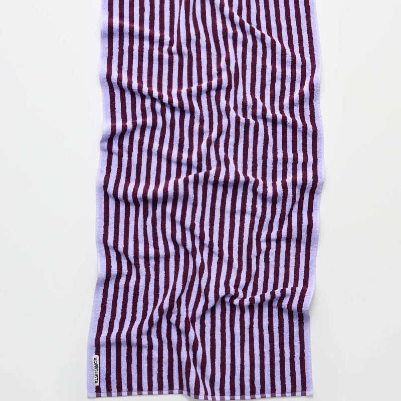 Badehåndklæde - 70x140cm - wine & lavender blue