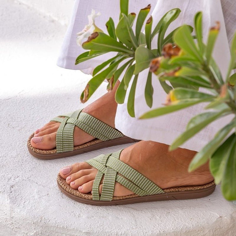 Sandal - Women#1 - Green Leaves | Shangies - Nordic Home Living