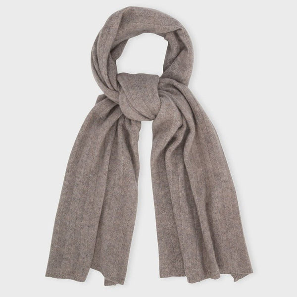 Scarf - Hannah - Cashmere - Dark sand meleret | Care By Me - Nordic Home Living