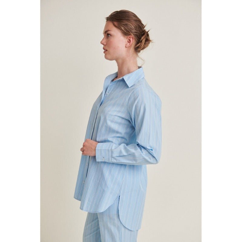 Skjorte - Marina LS - Airy blue/ Birch/ Classic blue | Basic Apparel - Nordic Home Living