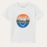 T-shirt - Bjergugle foran - Hvid | KnowledgeCotton Apparel Kids - Nordic Home Living